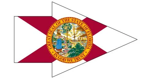Florida State Flag Arrow Pointer Stock Illustration