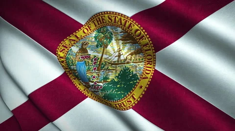Florida State Flag Flying in the Wind Looping 3D Animation Vidéo 66460761