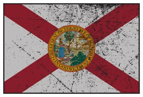 Florida State Flag Grunged Stock Illustration