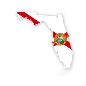 Florida State Flag Map Stock Illustration
