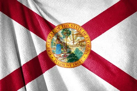 Florida state flag on towel surface illustration Stock Illustration