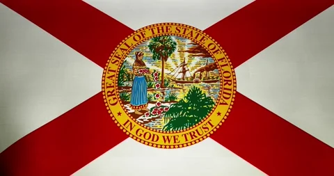 Florida state flag waving 30 seconds 4K ultra high 60fps video Stock Footage 322903254