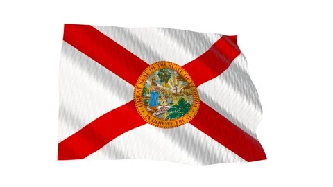 Florida state flag waving in the wind Vidéo 343901941
