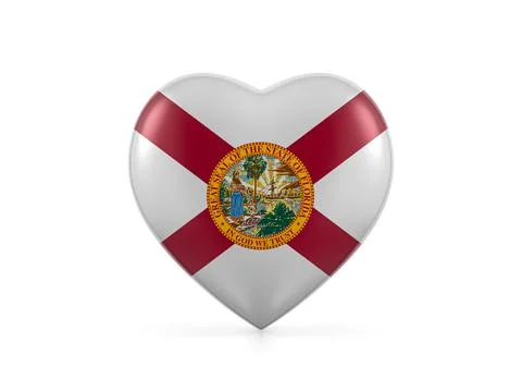 Florida state heart flag Stock Illustration