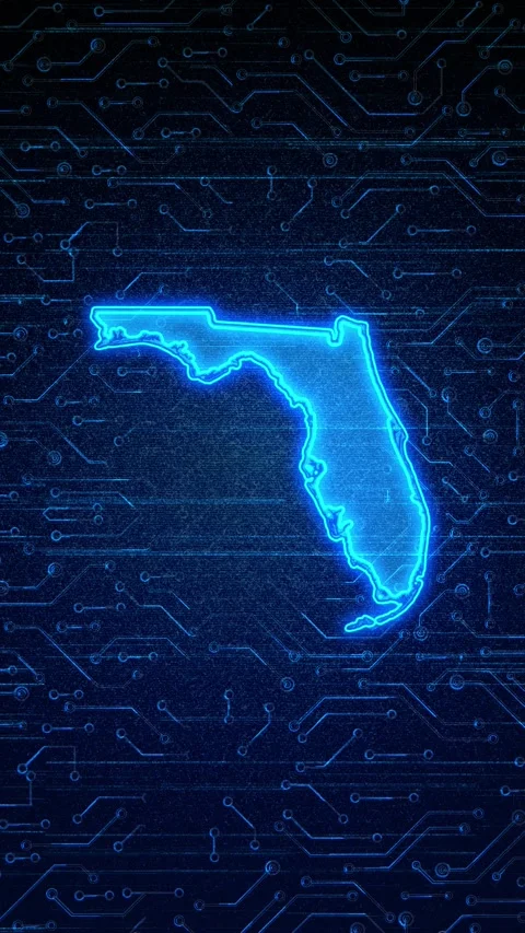 Florida State Map Digital Technology Opener Stock Footage 336390835