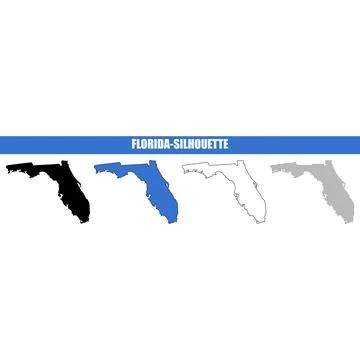 Florida state map outline variations during exploration and travel planning.. Stock Illustration