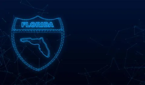 Florida state map Plexus icon. Vector illustration 스톡 일러스트