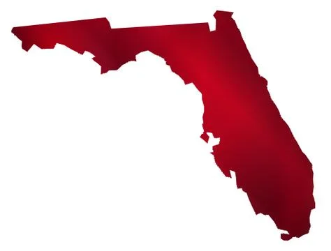 Florida State Map Silhouette Stock Illustration