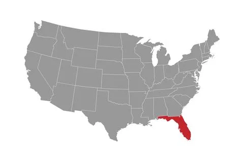 Florida state map. Vector illustration. Stock Illustration