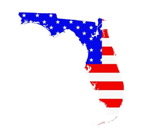 Florida state map vector silhouette illustration Stock Illustration