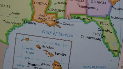 Florida State on USA Map Close Up. Miami, Orlando, Tampa, Gulf of Mexico. Stock Footage 324703742