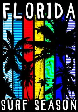 Florida summer tee graphic design Stock Illustration