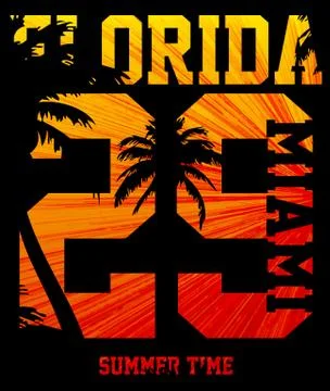 Florida summer tee graphic design Stock Illustration