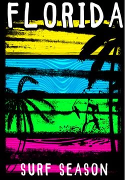 Florida summer tee graphic design Stock Illustration
