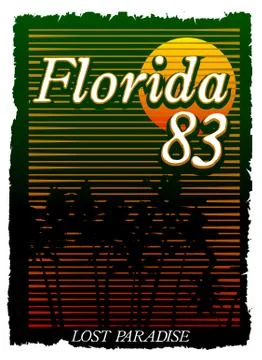 Florida summer tee graphic design Stock Illustration