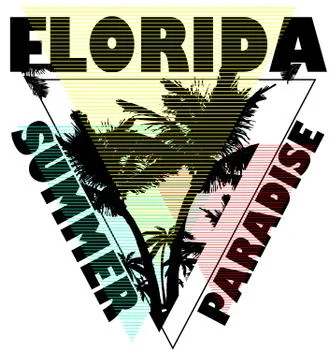 Florida summer tee graphic design Stock Illustration