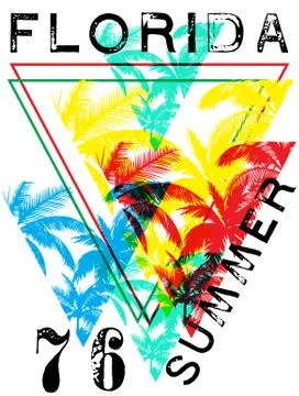 Florida summer tee graphic design Stock Illustration