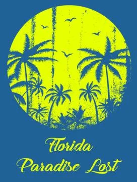 Florida summer tee graphic design Stock Illustration