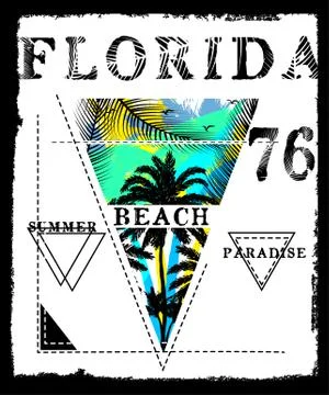 Florida summer tee graphic design Illustrazione stock