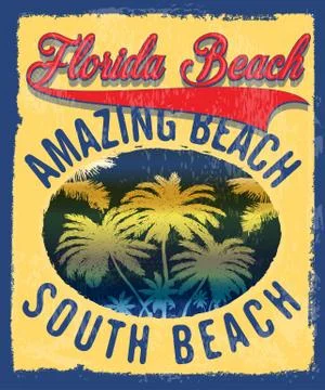 Florida summer tee graphic design Stock Illustration