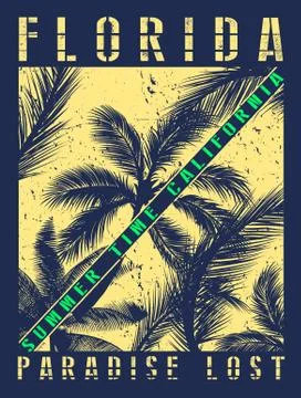 Florida summer tee graphic design Stock Illustration