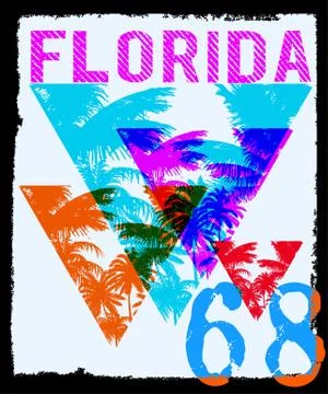Florida summer tee graphic design Stock Illustration