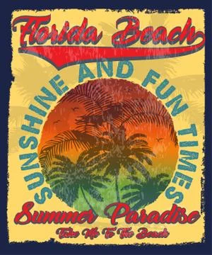 Florida summer tee graphic design Stock Illustration