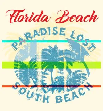 Florida summer tee graphic design Stock Illustration