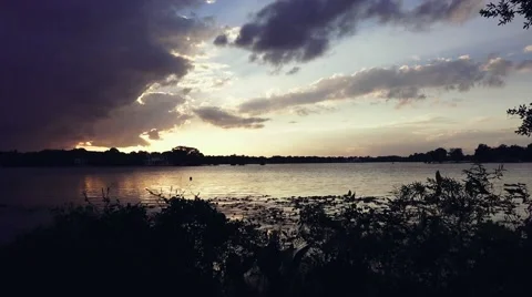 Florida Sunset God Rays over the lake Video stock 41371383