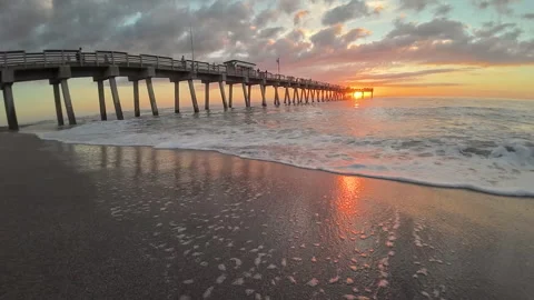 Florida Sunset Venice Pier Vídeos de archivo 250711894