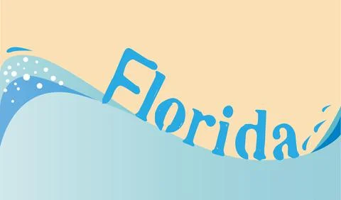 Florida Surfing Wave Stock Illustration