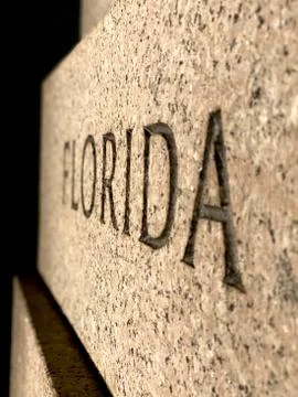 Florida Text in Stone Stock Photos