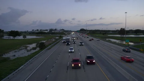 Florida Turnpike After Dusk Stock Footage 171192007
