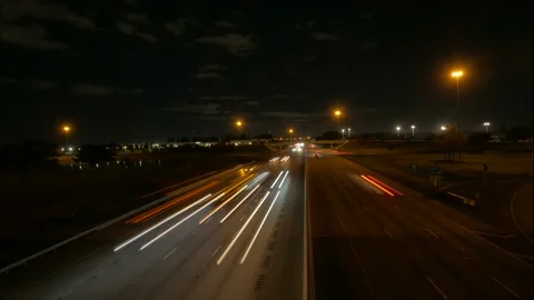 Florida Turnpike Night Time Lapse Stock Footage 169749763