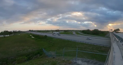 Florida Turnpike Sunset-to-Twilight Time Lapse Stock Footage 103401304