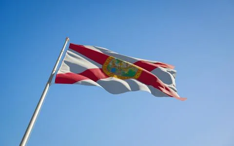Florida US State Flag low angle Stock Photos