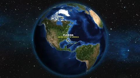 FLORIDA - USA Map Zoom Stock Footage
