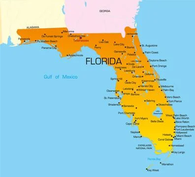 Florida Vector color map of Florida state. Usa Copyright: xZoonar.com/Rusl... Stock Photos