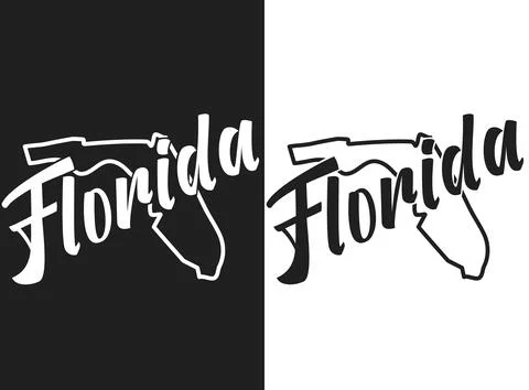 Florida vector logo poster. Illustration of the USA state emblema. The US sta Stock Illustration
