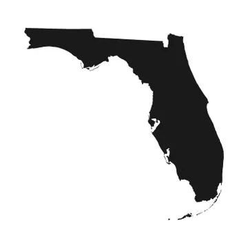 Florida vector map silhouette. High detailed illustration. United state of Am Illustrazione stock