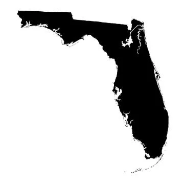 Florida vector map silhouette isolated on white background Stockillustratie