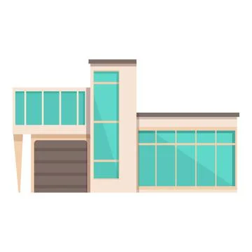 Florida villa icon cartoon vector. Modern building Ilustración de archivo