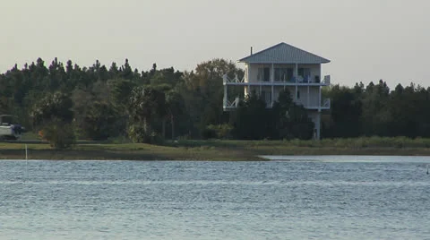 FLORIDA WATERFRONT, SHELL POINT HOUSE-2 Stock Footage 22541108