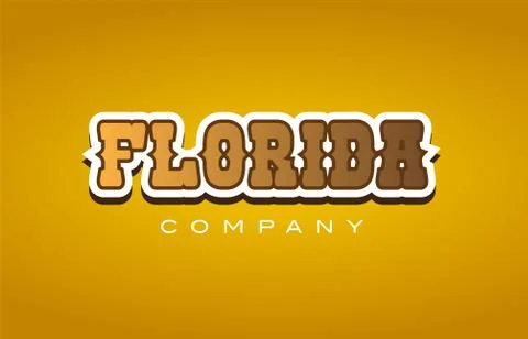 Florida western style word text logo design icon company Stock Illustration
