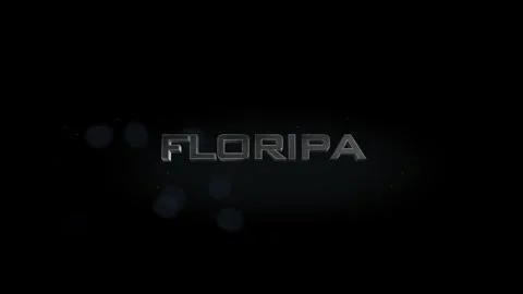 Floripa 3D title metal text on black alpha channel background Stock Footage 257029876
