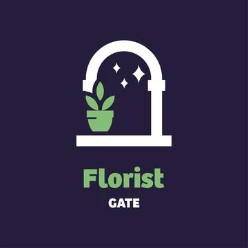 Florist Gate Logo Stock Illustration