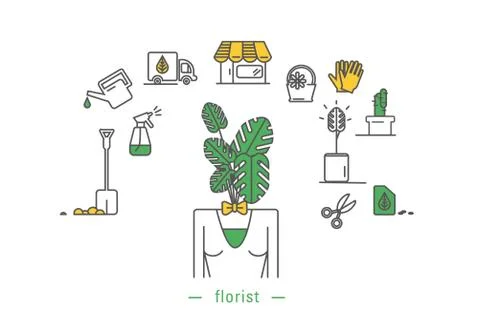 Florist icon Illustrazione stock
