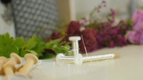 Florist picks up a rose Stock Footage 88559900