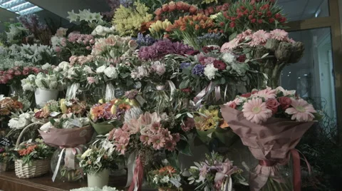 Florist shop showcase Stock Footage 50293731