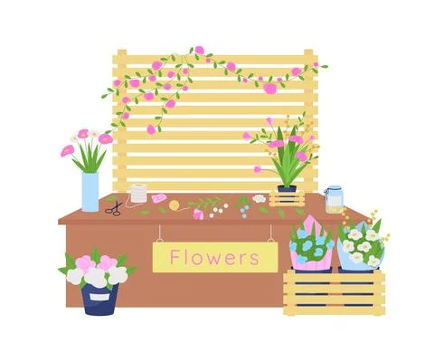 Florist workshop 2D vector web banner, poster 스톡 일러스트